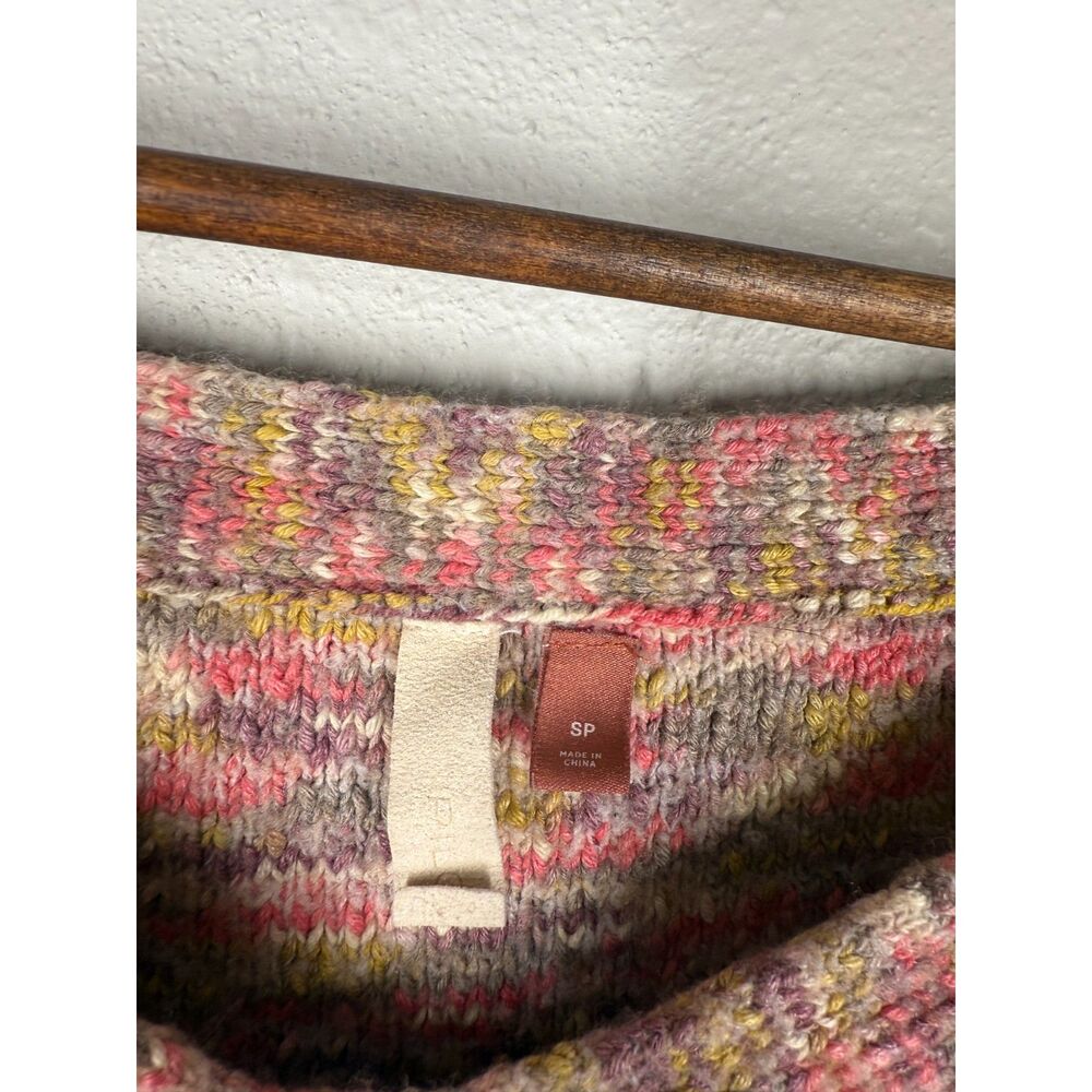 Anthropologie Pilcro Pink Rainbow Cropped Sweater Womens Sz S Oversized Boxy - Picture 5 of 9